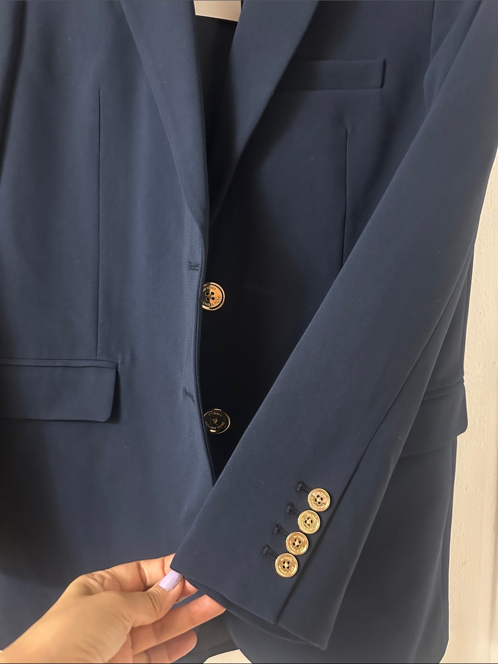 Michael Kors Women’s Deep Navy Two-Button Tailored Blazer - Picture 10 of 10